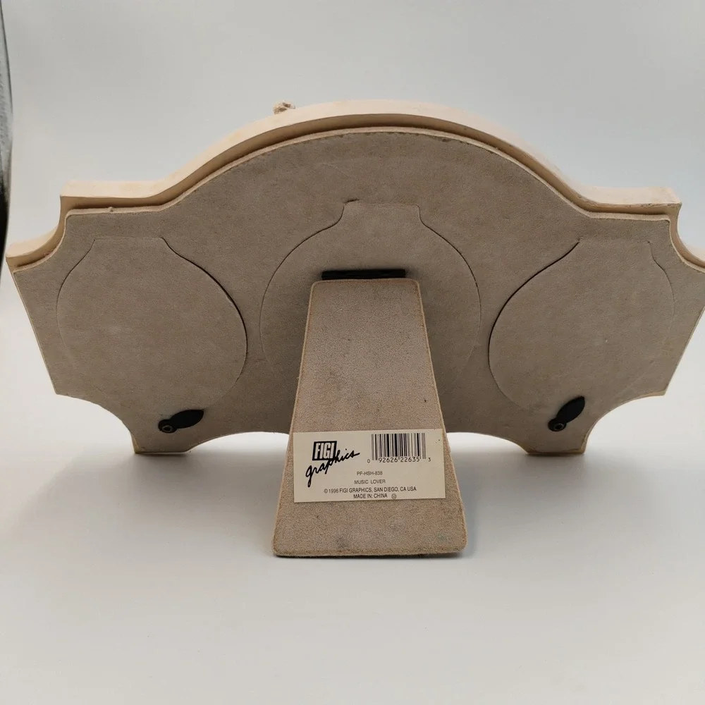 VTG‎ 1996 Figi Graphics Music Lover 3D Resin Frame Violin Roses Triple Oval 9.5